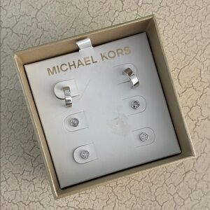 Michael Kors Silver Earring set of 3